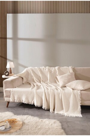 4-lagiger doppelseitiger Musselin-Sofabezug (200 x 200) - Oteks Home Collection