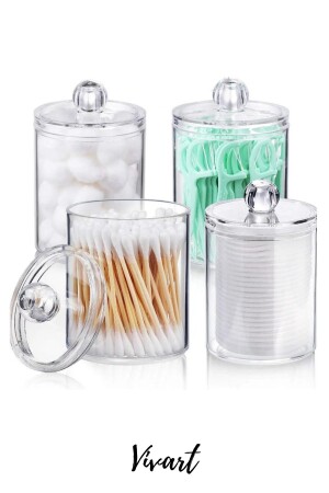 4 Lü Banyo Düzenleyicisi Kulak Pamuğu Pamukluk Diş Ipi Pamukluk Ve Makyaj Düzenleyicisi Organizer - Vivart