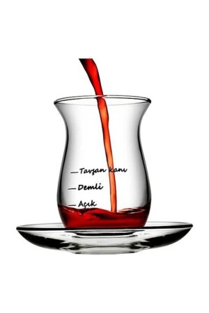 4 Lü Çayımın Demi Çay Seti Çay Bardağı Tavşan Kanı Fma306189 96029 - Paşabahçe