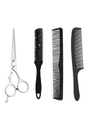 4 Stück 6 Zoll 16. 5 cm Professionelle Friseur Friseur Haar Schnurrbart Schere Set Gerade Schere Rasiermesser Kamm Kämme - Valkyrie