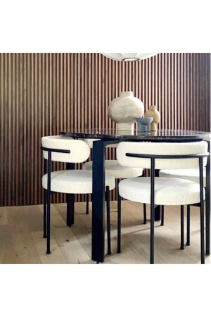 4 Stück Rollen Moderner Esstisch Stuhl Teddy Stuhl Küchenstuhl RLSB9641 - BiSandalye