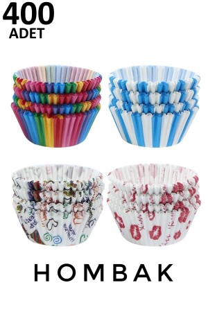 400 Stück Muffin-Cupcake-Papier, farbiges Papier-Muffin-Kuchenform MUFİNKAĞIBI5 - PORLİSTAN