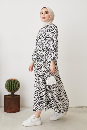 401 Zebra Desen Elbise 03820MBELB03 - 3