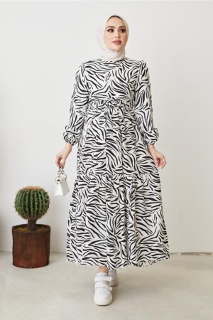 401 Zebra Desen Elbise 03820MBELB03 - 1