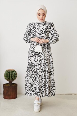401 Zebra Desen Elbise 03820MBELB03 - 5