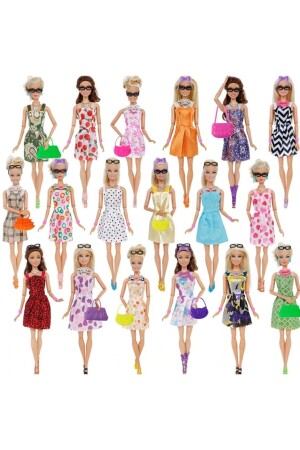 42 Parça Barbie Elbisesi Ve Aksesuarları Barbie,cindy,frozen Uyumlu Kıyafetler Gardrop LRS652066220 - 4