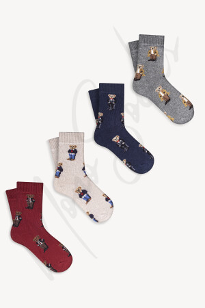 4er-Pack Teddybär-Socken für Kinder TBCOKLU - 1
