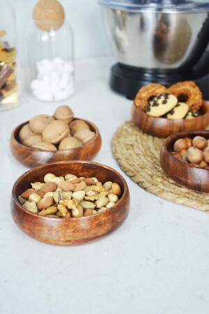 4'lü Akasya Yuvarlak Kase Büyük AKASYA ÇEREZLİKWD-6154 - SepetçiBaba