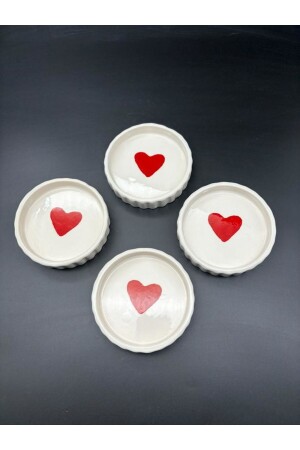 4'lü Kalpli Tırtıklı Sosluk Lokumluk Reçellik Çerezlik - Meggdecor