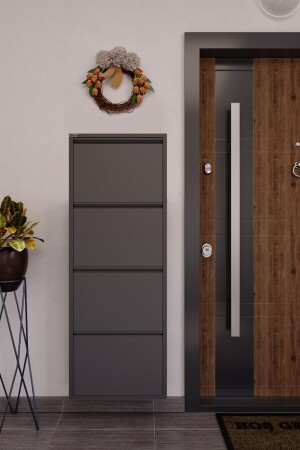 4'lü Metal Ayakkabılık - Antrasit - Ceha