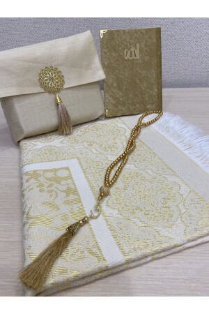 4'lü Şantuk Çantalı Hediyelik Çeyizlik Seccade- Yasin- Tesbih- Seccade Seti - Ayhanhome