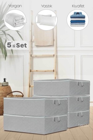 5 Adet - Antrasit Baza Altı Ve Çekyat Tipi Hurç 64 X 45 X 22 Cm SERS995055 - Serstil