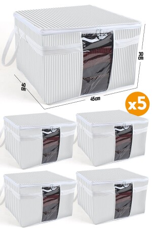 5 Adet - Pencereli Kazak Kıyafet Hurcu 45 X 40 X 30 cm - Esti