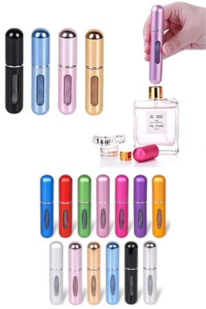 5 Adet Taşınabilir Mini Doldurmalı Parfüm Şisesi Cep Parfümü Seyahat Tipi Çanta İçi 5 ml LGY-00313 - 2