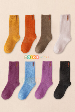 5 Çift Termal Kadın Havlu Kışlık Çorap (ISI EMİCİ) colorkıs02 - 2
