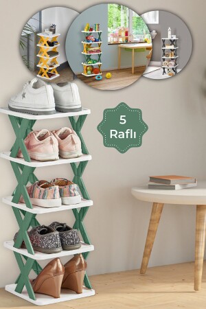 5 Katlı Çok Amaçlı Düzenleyici Raf Antrasit - Banyo Mutfak Oda Düzenleyici-Ayakkabılık_Oyuncak rafı - Tugomer