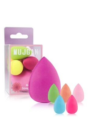 5 Mini - 1 Orta Boy Makyaj Sünger Seti Pembe Renk - Mujgan