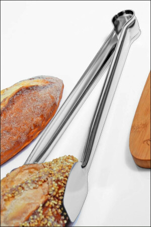 5 Parça Çelik Metal Mutfak Servis Seti Takımı (kaşık, Çırpıcı, Maşa, Patates Ezici, Kevgir) T090498401 - 6