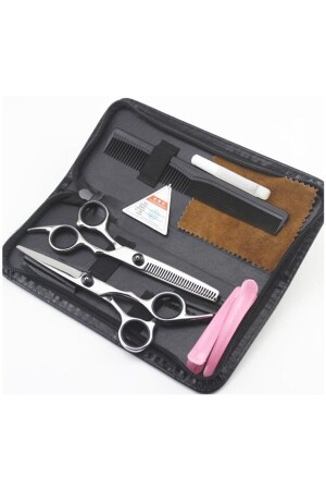 5 Stück Smith Chu 6. 0 Zoll 17 cm professionelles Friseur-Haarscheren-Set mit Ledertasche - Kivi Ticaret