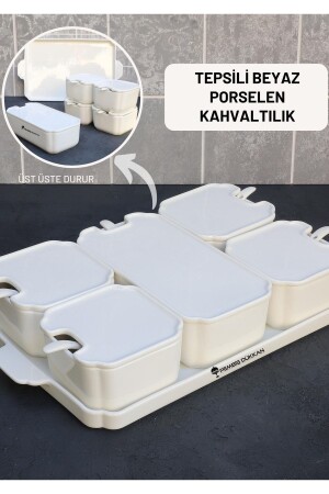 5-teilige Frühstücksschüssel aus Porzellan mit Deckel und Löffel 434 - AROW