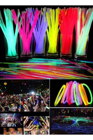 50 Adet Floresan Işık Kızdırma Çubukları Bileklik Parti Neon Düğün Partisi Konser Doğum Günü Parti il199c - 2