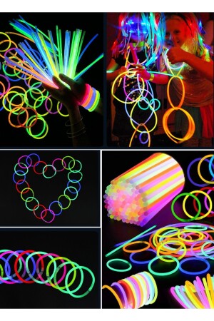 50 Adet Floresan Işık Kızdırma Çubukları Bileklik Parti Neon Düğün Partisi Konser Doğum Günü Parti il199c - 3