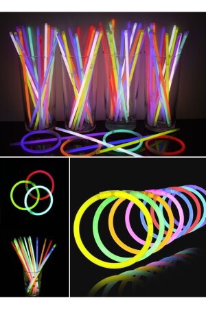 50 Adet Floresan Işık Kızdırma Çubukları Bileklik Parti Neon Düğün Partisi Konser Doğum Günü Parti il199c - 5