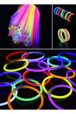 50 Adet Floresan Işık Kızdırma Çubukları Bileklik Parti Neon Düğün Partisi Konser Doğum Günü Parti il199c - 6