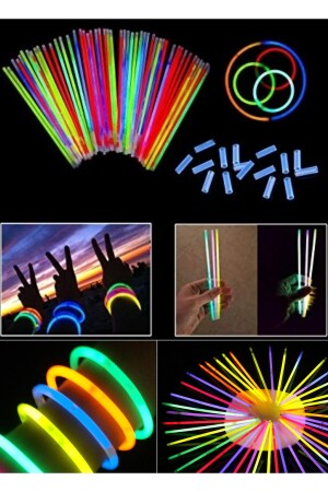50 Adet Floresan Işık Kızdırma Çubukları Bileklik Parti Neon Düğün Partisi Konser Doğum Günü Parti il199c - 7