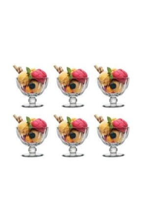 51658 Diamond Ice Cream Bowl 6 Stück 280 cc PP51658 - Paşabahçe