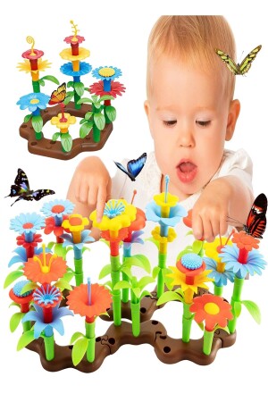 52-teiliges Bauset „Gartenblume“, Bausteine, Puzzle, Lego, Steckpuzzle, Lernspielzeug, HYD-9015107-6808 - 3