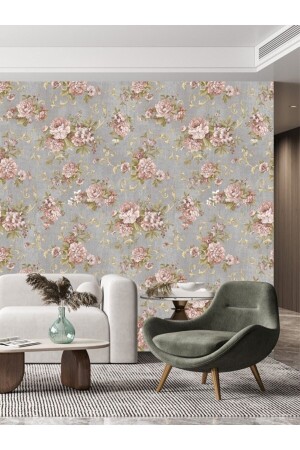 5346-5635 Yeni Geniş Çiçek Gül Kurusu Rose Duvar Kağıdı 5-30 M² - Bien Duvar Kağıtları