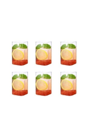 6 Adet Dikdörtgen Isıya Dayanıklı Borosilikat Trend Meşrubat Bardağı Kare Bardak mango123654aew - 5