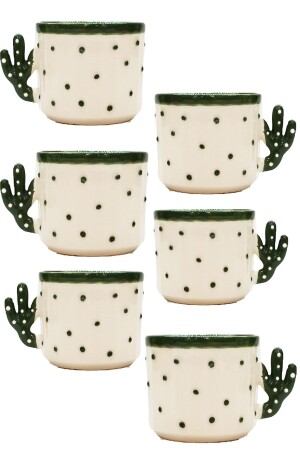 6 Adet Kaktüs Fincan-hand Made Seramik 150 Ml Çay,duble Kahve,espresso,neskafe Bardağı 6KTS - Otogar Çini