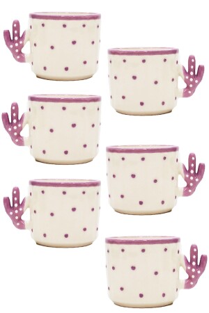 6 Adet Kaktüs Fincan-hand Made Seramik 150 Ml Çay,duble Kahve,espresso,neskafe Bardağı 6KTS - Otogar Çini