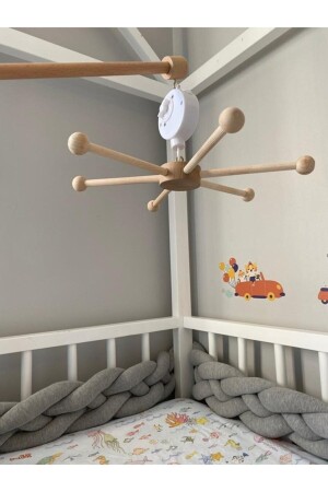 , 6-armiger Mobile-Aufhänger und Spieluhr aus Holz (2er-SET) Hobikids&6-armiges Mobile und Spieluhr - HOBİKİDS