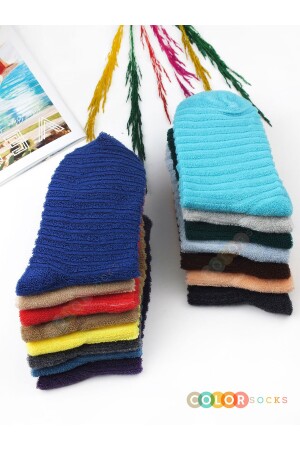 6 Çift Kışlık Kadın Havlu Çorap Seti color2220 - 2