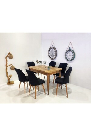 6 Kişilik Açılır Masa Sandalye Takımı Mutfak Masası Takımı Salon Masası Yemek Masası Masa Takımı mia114 - Kaktüs Avm