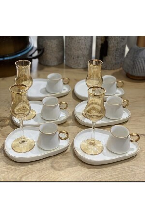 6 Kişilik Oval Sunum Tabaklı Kahve Fincanı 7583828929211 - Carmen Soft