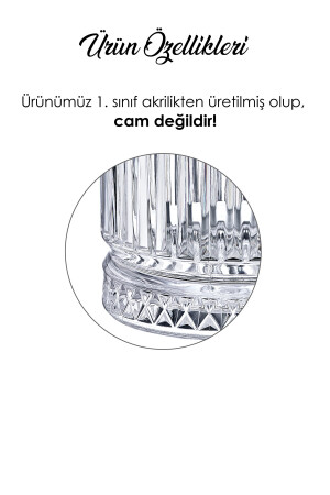 6 Lı Kristal Akrilik Su Meşrubat Bardağı 300 Cc Elysia Model Mika Bardak (CAM DEĞİLDİR) GM00365 - 7