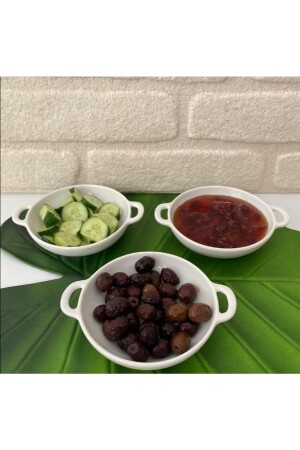 6 Lı Yuvarlak Ikı Kulplu Kahvaltılık Kase A-125 - Tekbir