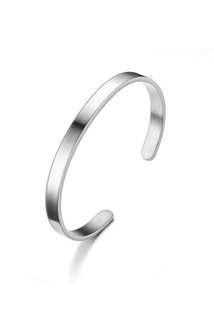 6 mm. Gri Kelepçe Dizayn Çelik Erkek Bileklik et36by-6 - Chavin