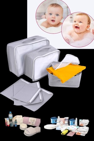 6 PARÇA BEBEK BAKIM Çantası Bebek Doğum Çantası - Maomao