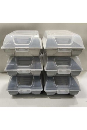 6 Stück atmungsaktive Design-Schuhaufbewahrungsbox mit verschließbarem Deckel - Albak Life