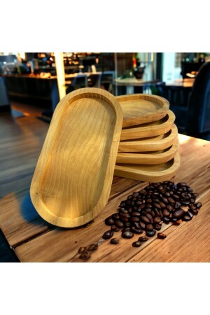 - 6-teiliger Frühstücksteller aus Holz - Öltopf - Snackschale - Präsentationsschale - Organizer - 1'Okay Design