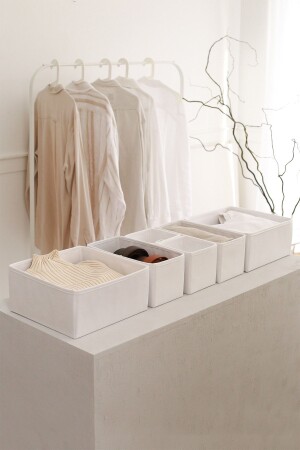 6-teiliger weißer Kinderzimmerschrank Wäscheschublade Organizer Aufbewahrungsbox Organizer KK6-BYZ - Rek Home