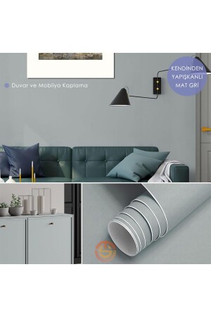 60 cm × 100 cm selbstklebende mattgraue Tapete als Küchenschrank-Tischverkleidung - Technosmart