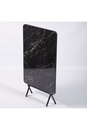 60x90 Siyah Mermer Desenli Katlanır Masa Kırma Mutfak Masası 1120 - Eportatif