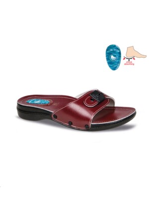 6500-1 Gel Extra Sole Bequeme orthopädische Damenhausschuhe 6500-1-RED-K - Ceyo