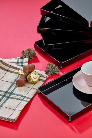 6’lı Akrilik Kristal Sunum Tepsisi Dekoratif Tepsi AS-TPS - ASlife Home